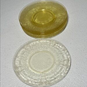 Vtg Depression Glass Anchor Hocking Ballerina Pattern Bread/Dessert Plates Set 7
